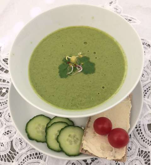 Medley of green soup, made using a recipe by nutritional therapist Fiona Corliss
